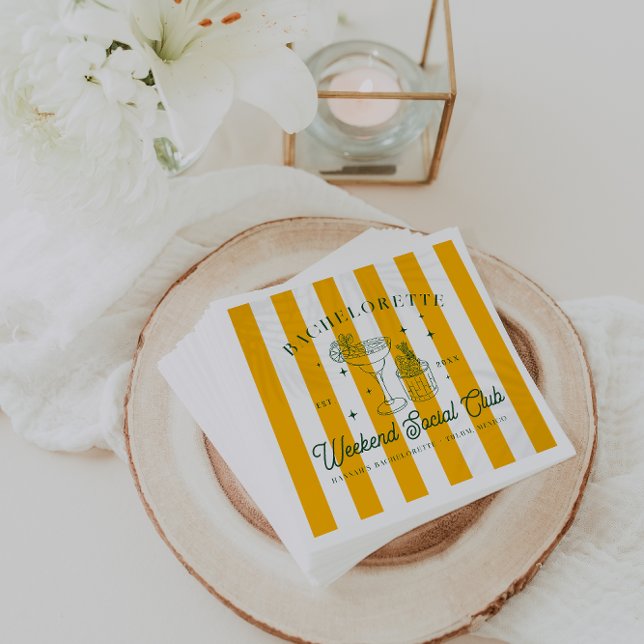 Summer Cocktail Club | Bachelorette Napkins (Creator Uploaded)