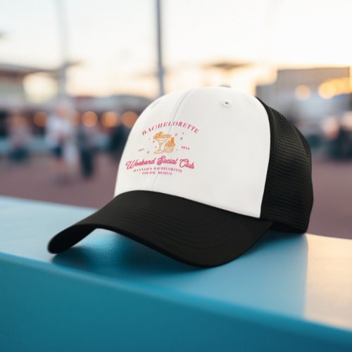 Summer Cocktail Club  Bachelorette Trucker Hat