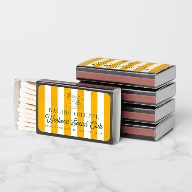 Summer Cocktail Club | Bachelorette Weekend Matchboxes (Stacked)