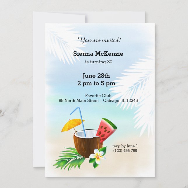 Summer Cocktail Invitation (Front)