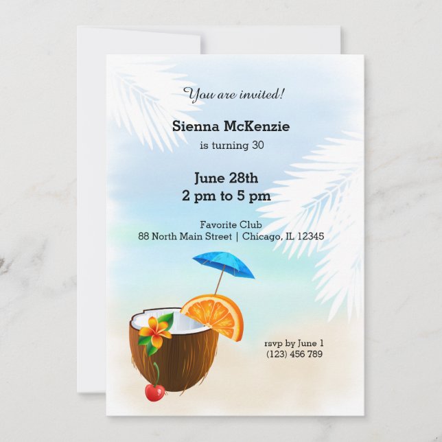 Summer Cocktail Invitation (Front)