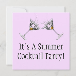 Summer Cocktail Party Custom Invitation (Square)