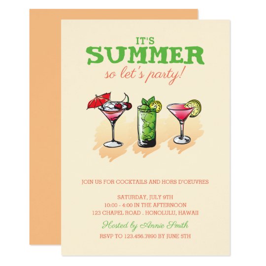 Summer Cocktail Party Invitation | Zazzle.com