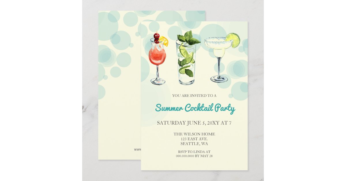 Summer Cocktail party Invitations Zazzle