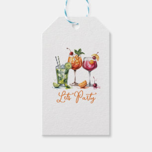 Summer Cocktail Party with Colorful Drinks Gift Tags