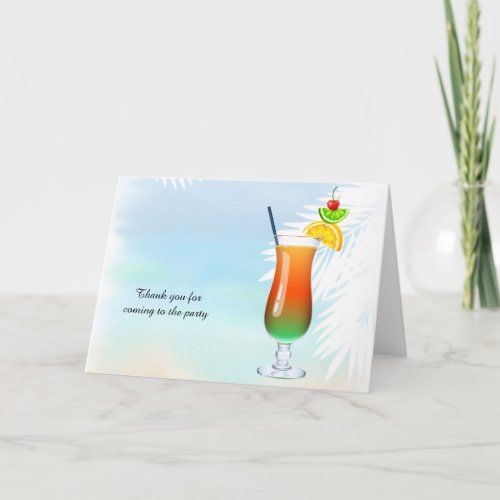 Summer Cocktail Thank You Card