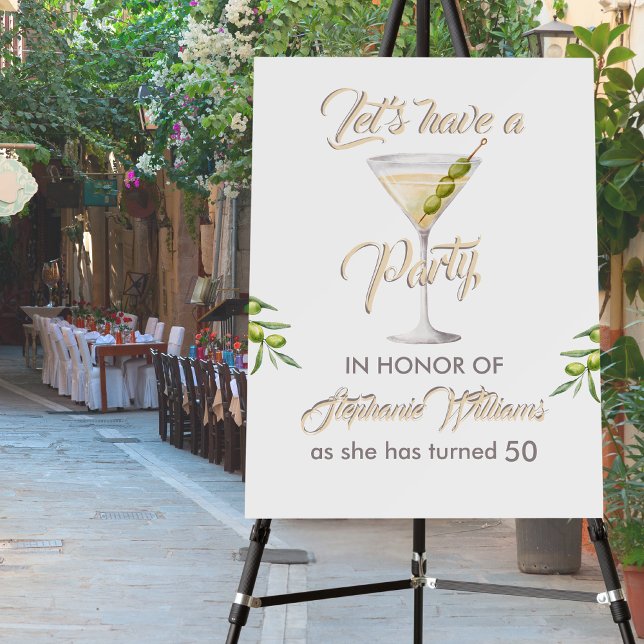 Summer Cocktail Women's 50th Birthday Party  Foam Board (Creator Uploaded)