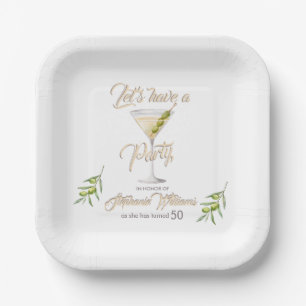 Summer Cocktail Women's 50th Birthday Party  Paper Plates
