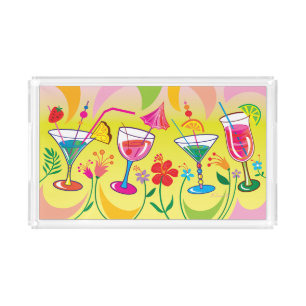 Summer Cocktails Acrylic Tray