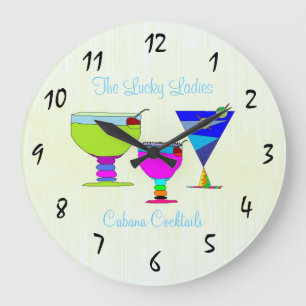 Summer Cocktails Artistic Custom Round Wall Clock