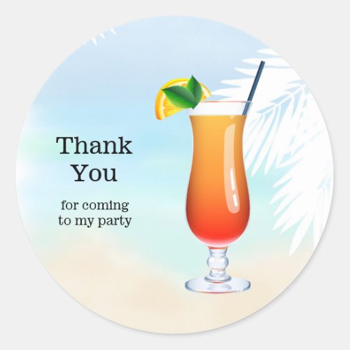 Summer Cocktails Classic Round Sticker