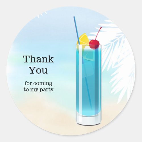 Summer Cocktails Classic Round Sticker