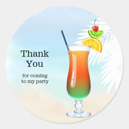 Summer Cocktails Classic Round Sticker