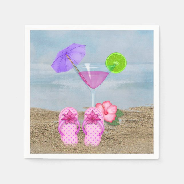 summer cocktails in sand napkins (Front)