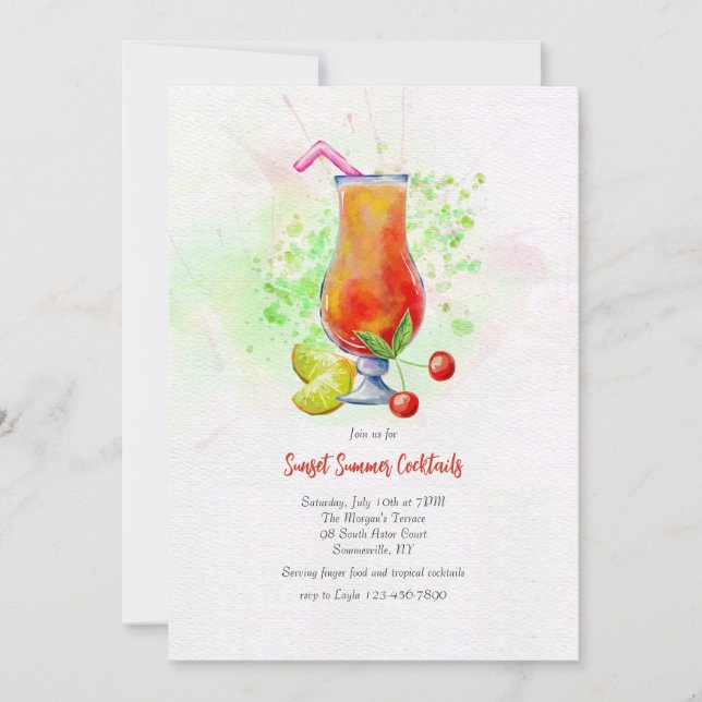 Summer Cocktails Invitation (Front)