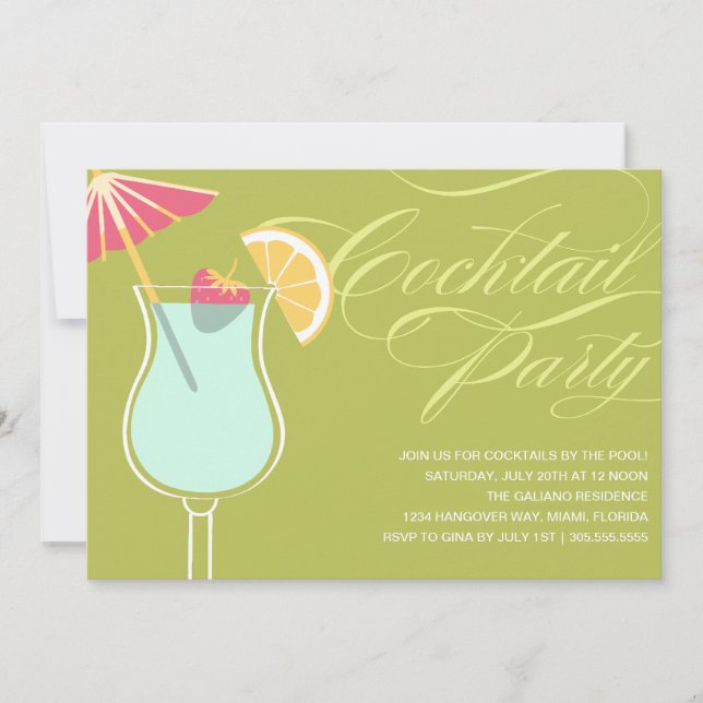 SUMMER COCKTAILS | PARTY INVITATION (Front)