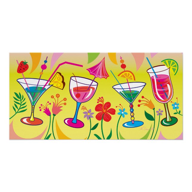 Summer Cocktails Poster (Front)