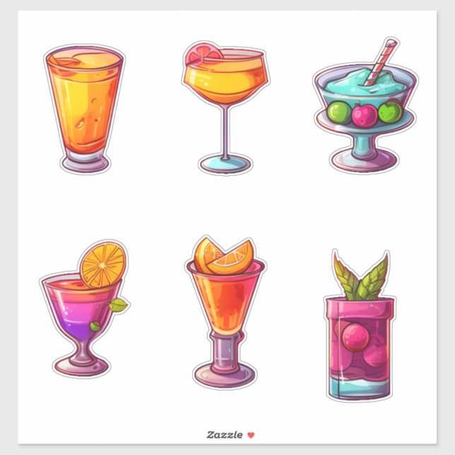 Summer Cocktails - Set 1 -  Sticker (Sheet)