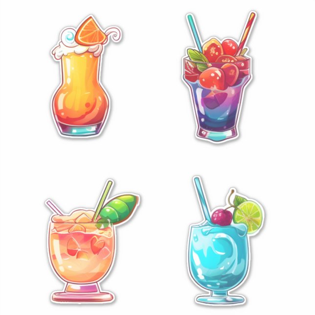 Summer Cocktails - Set 5 -  Sticker (Front)