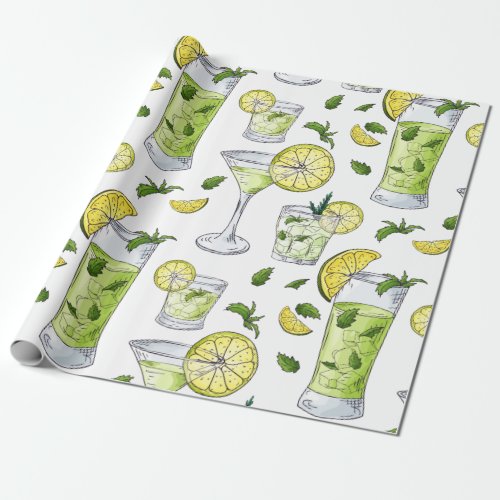 Summer Cocktails Wrapping Paper