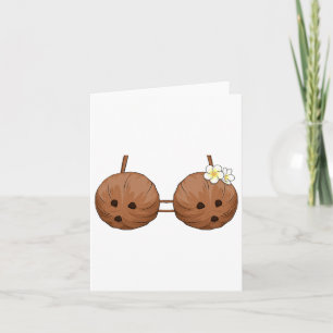 Summer Coconut Bra Halloween Costume Hawaii Aloha Card