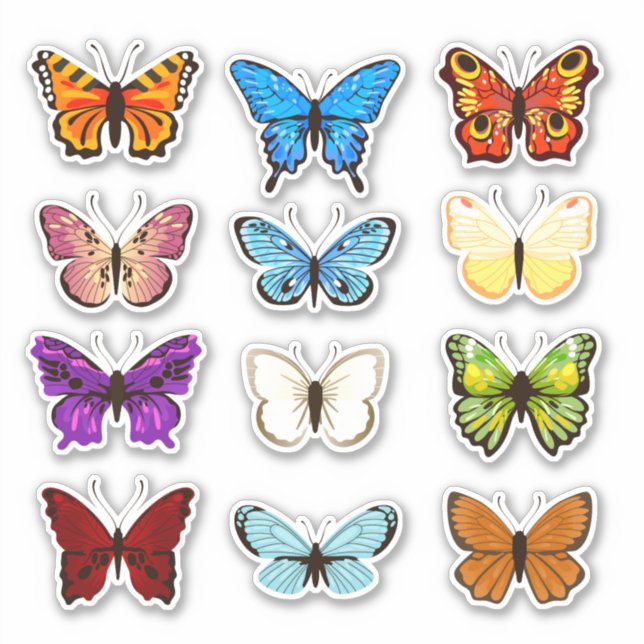 summer  collection of butterflies  sticker (Front)