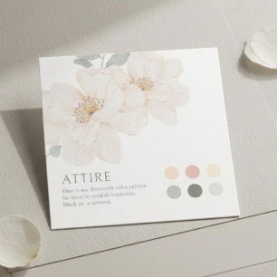 Summer Color Dot Wedding Attire Dress Code Card