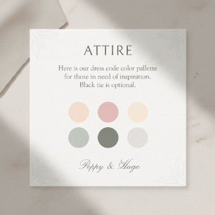 Summer Color Dot Wedding Attire Dress Code Card
