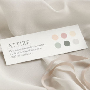 Summer Color Dot Wedding Attire Dress Code Card
