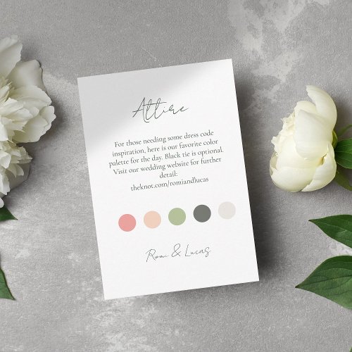 Summer Color Dot Wedding Attire Dress Code  Enclos Enclosure Card