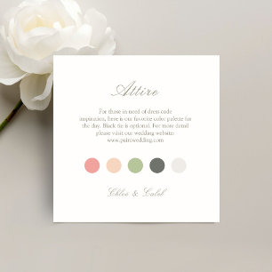 Summer Color Dot Wedding Attire Dress Code Enclosure Card