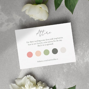Summer Color Dot Wedding Attire Dress Code  Enclosure Card
