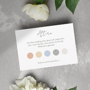 Summer Color Dot Wedding Attire Dress Code Enclosure Card