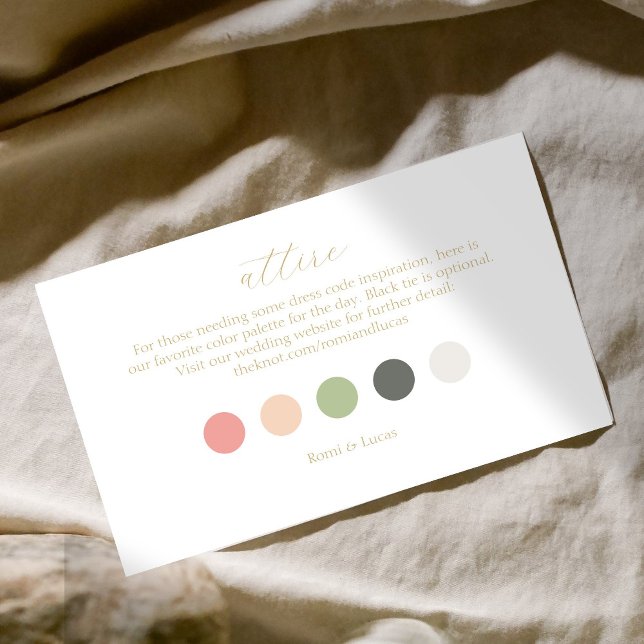 Summer Color Dot Wedding Attire Dress Code  Enclosure Card (Creator Uploaded)
