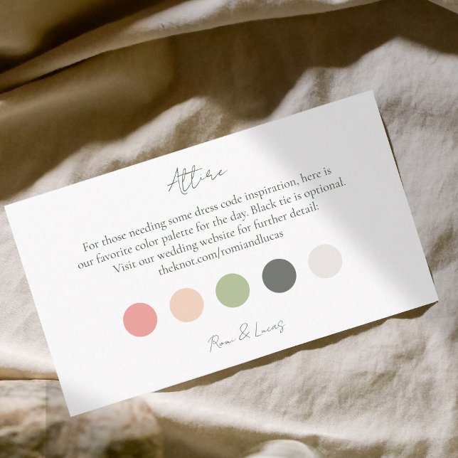 Summer Color Dot Wedding Attire Dress Code  Enclosure Card (Creator Uploaded)