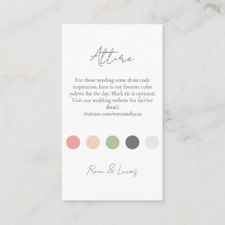 Summer Color Dot Wedding Attire Dress Code Enclosure Card