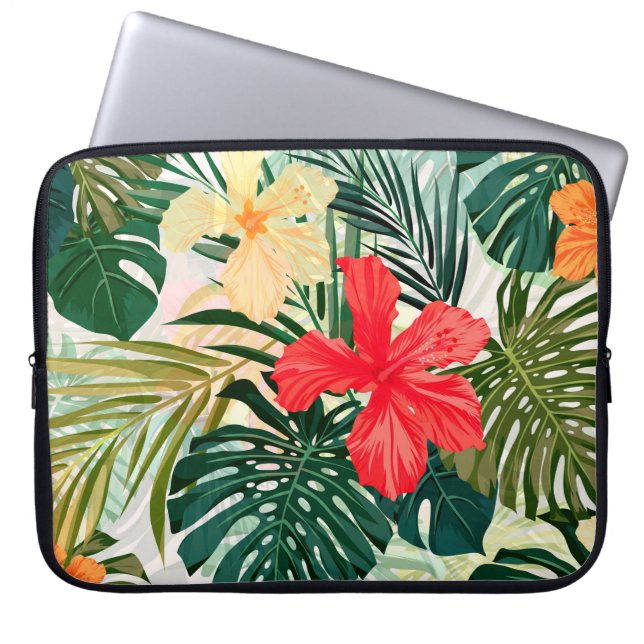Summer colorful hawaiian seamless pattern with tro laptop sleeve (Front)