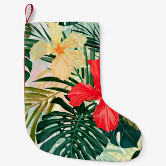 Summer colorful hawaiian seamless pattern with tro small christmas stocking