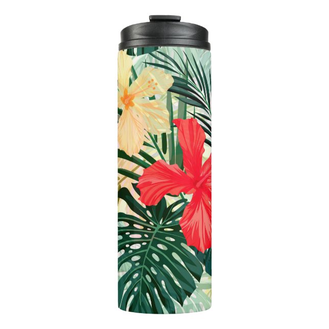 Summer colorful hawaiian seamless pattern with tro thermal tumbler (Front)