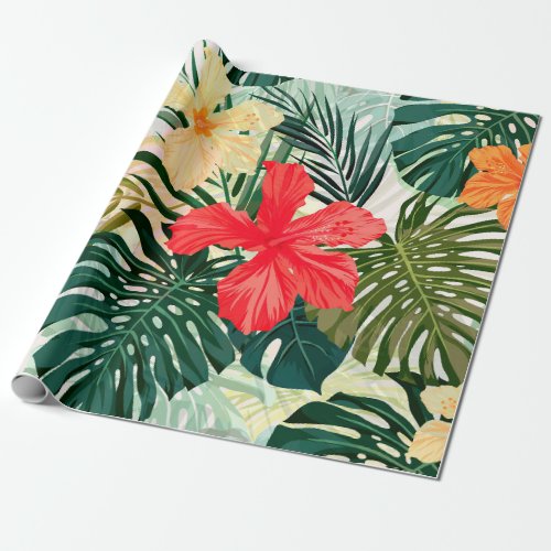 Summer colorful hawaiian seamless pattern with tro wrapping paper