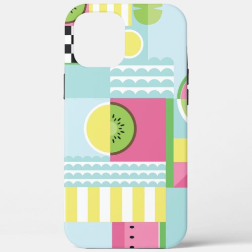 Summer colorful mosaic watermelon kiwi fruit t iPhone 12 pro max case