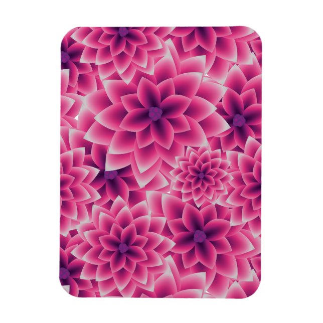 Summer colorful pattern purple dahlia magnet (Vertical)