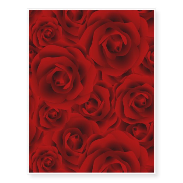 Summer colorful pattern rose temporary tattoos (Front)