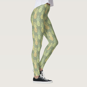 Summer colorful pineapple fruit green pattern leggings