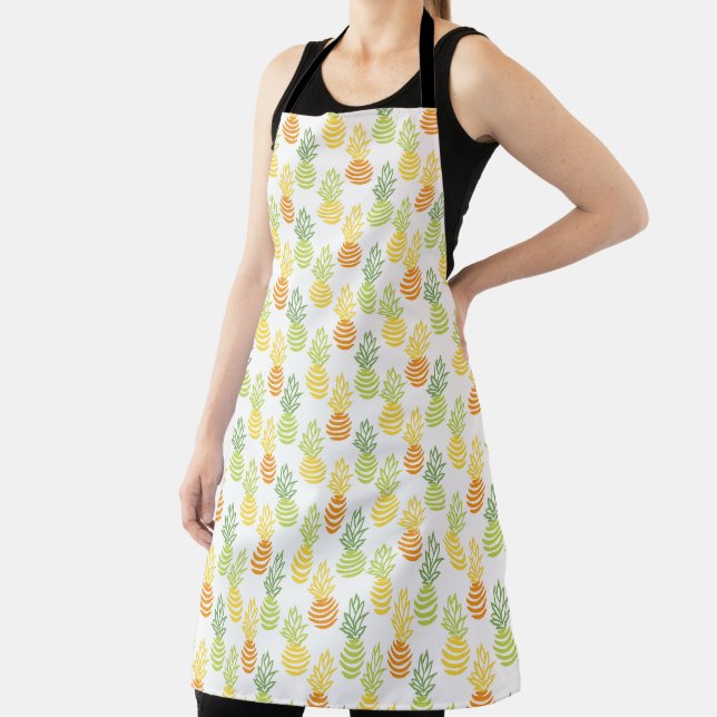 Summer colorful pineapple fruit multicolor pattern apron (Insitu)