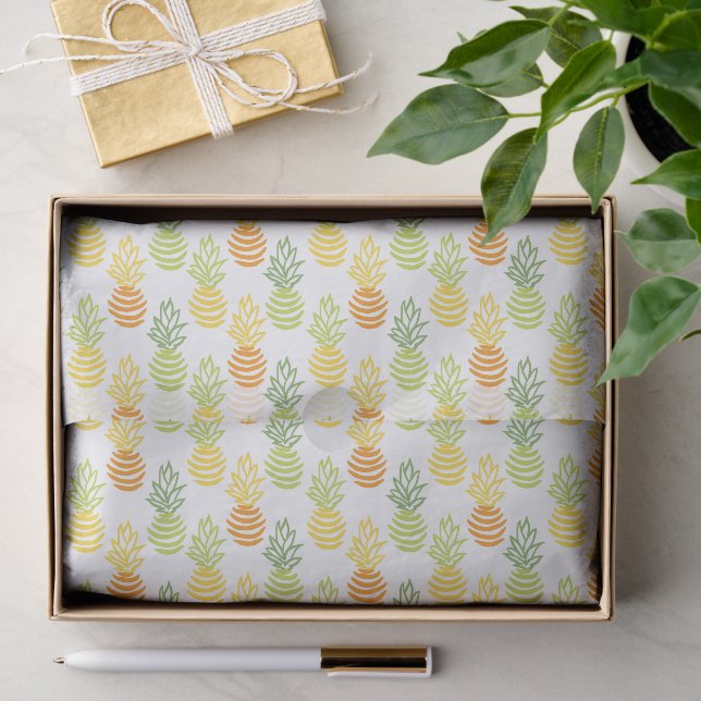 Summer colorful pineapple fruit multicolor pattern tissue paper (Gift)