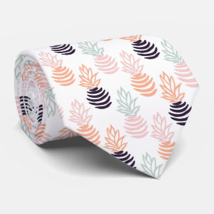 Summer colorful pineapple fruit pattern neck tie