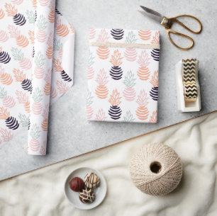 Summer colorful pineapple fruit pattern wrapping paper