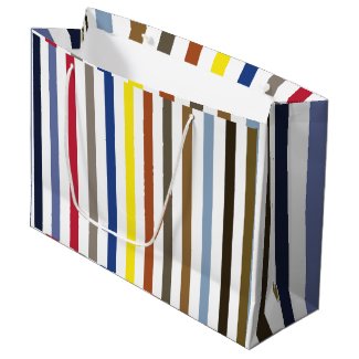 Summer Colorful Stripes Birthday Large Gift Bag
