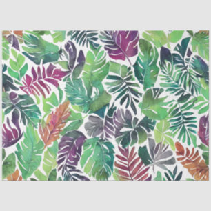 Summer Colorful Tropical Leaves Decoupage Tissue Paper